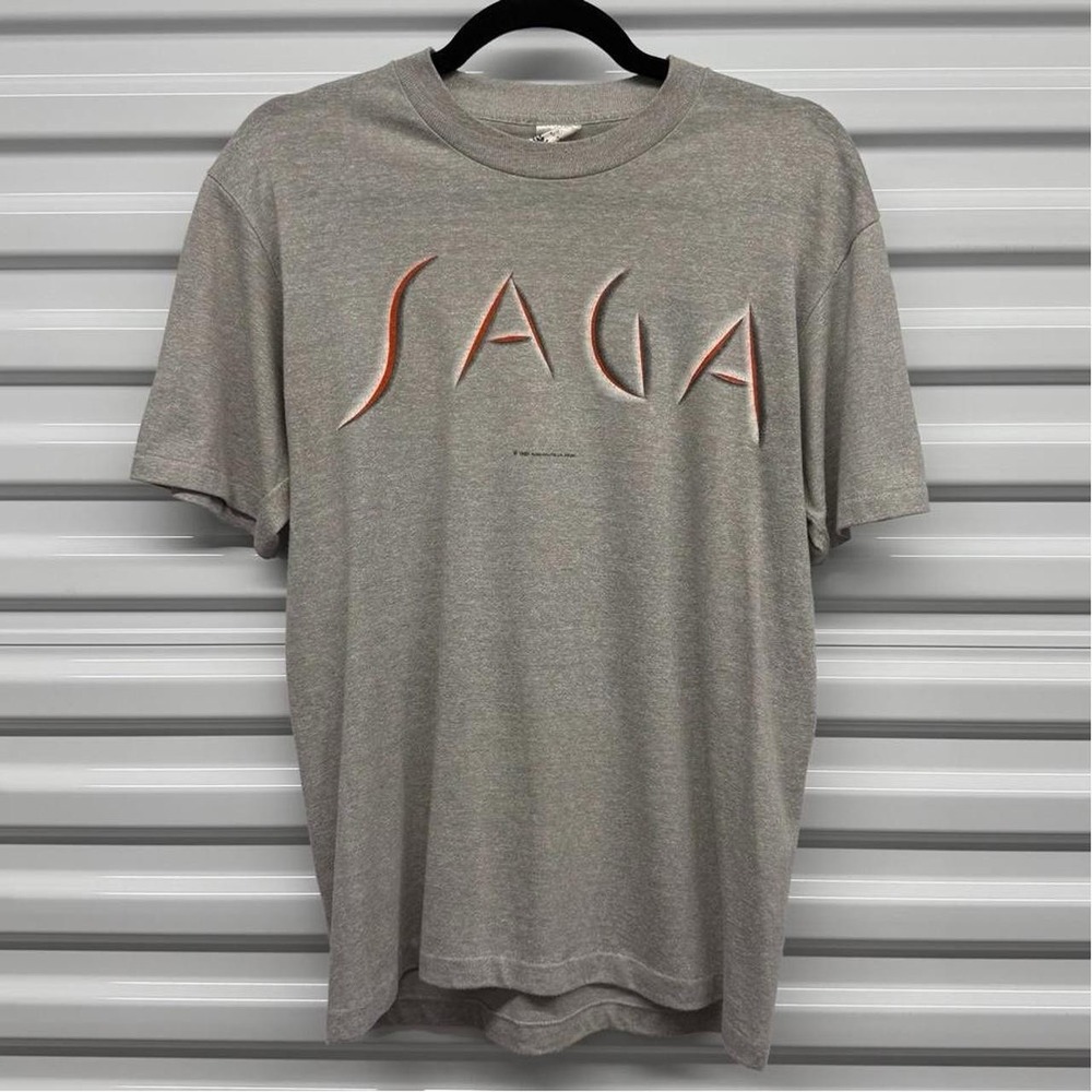 Vintage 1985 Saga Behavior World Tour Pop Rock Band Concert T-Shirt Size L